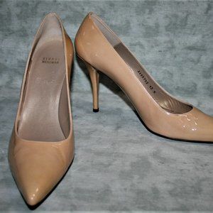 Stuart Weitzman Beige Patent Leather Pump  Size 12